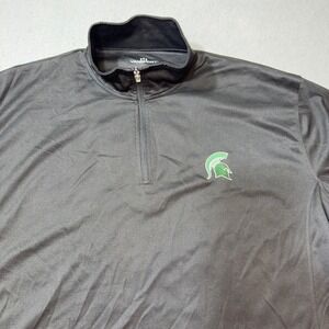 Vansport Michigan State Spartans 2X Black Quarter Zip Pullover Mens 3405 NCAA